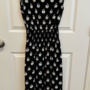 Kate Spade Black Dress with White Apple Pattern